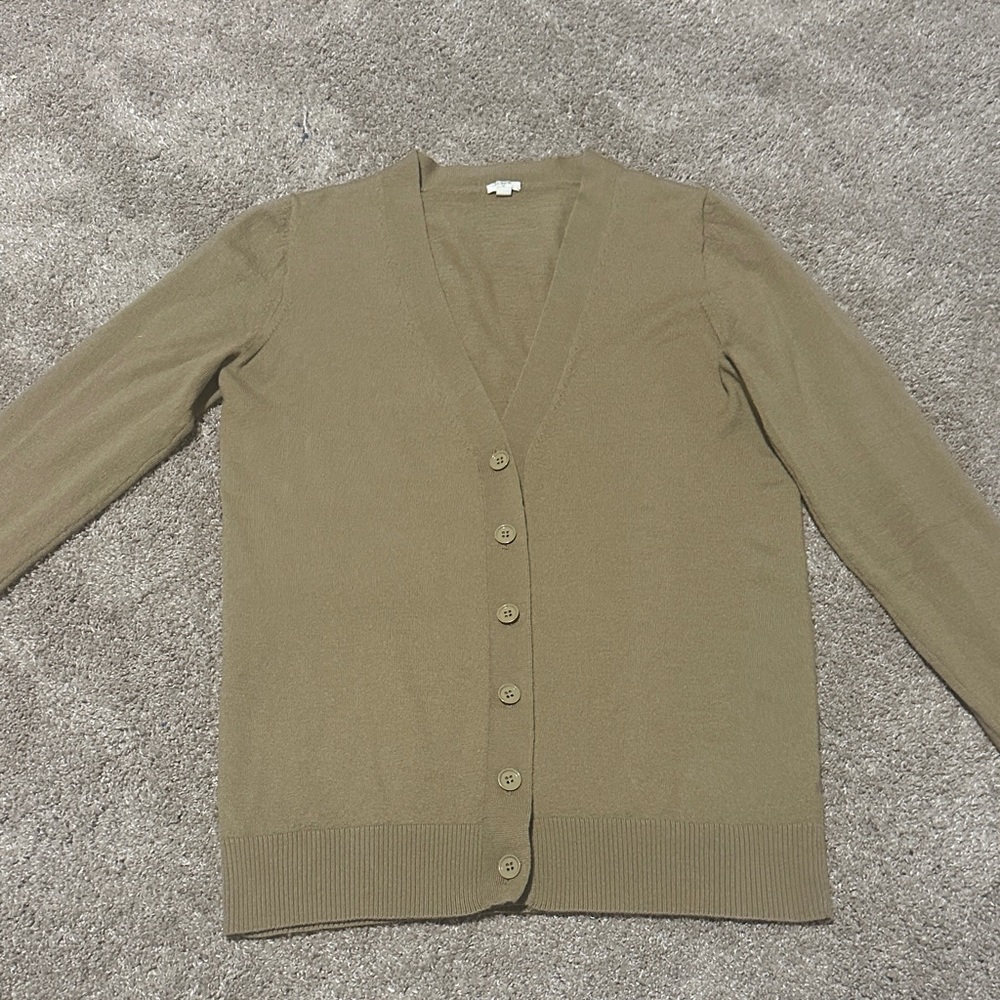 Classic Tan Cardigan Sweater
